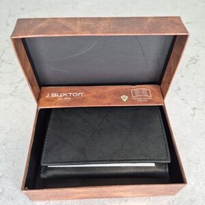J. Buxton Three Fold Leather Wallet‎ Black